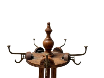 Arts & Crafts Coat Stand or Porte Manteau with Rotating Top, 1900s